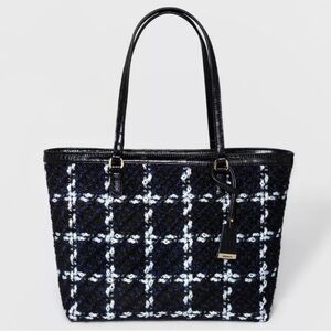 BORSANI Women's Black Ines Tweed Tote Bag NWT